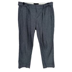 Banana Republic Blue Pin Stripe Straight Leg Pants Tie Front Office Workwear 6P